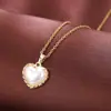 Collar Colgante de Corazón Estilo Clásico Regalo del Día de la Madre para Mujer Cadena para Clavícula de Alta Gama Moda Joyería Suministro Exclusivo Transfronterizo