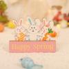 Nuevos artículos decorativos de Pascua transfronterizos: adornos de madera con letras gruesas, adornos de zanahoria y conejo de dibujos animados, disponibles en stock.