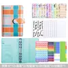 Cuaderno de hojas sueltas a6 bestseller transfronterizo con patrón de cuadros, organizador financiero de cuero, cuaderno planificador de presupuesto de efectivo creativo