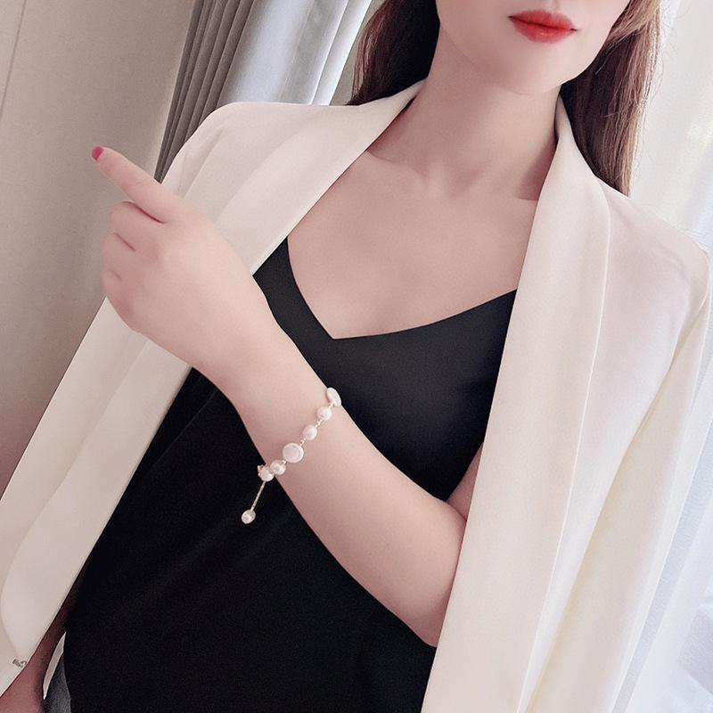 纽扣巴洛克手链14k注金小众设计高级感时尚简约天然淡水珍珠手链