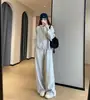 1u Armario Casero Estilo Calidad Tejido Gofrado Pantalones de Pierna Ancha Sudadera con Capucha Conjunto Deportivo Casual Para Mujer 26 Otoño Nuevo H100719