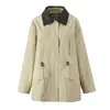 Casaco Jaqueta Trench Coat Longo com Ajuste na Cintura Estilo Workwear Moda Europeia e Americana Transfronteiriço Novo Produto Primavera e Outono 2025 D79445