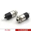 Conector de Fone de Ouvido 3,5mm PJ-392 Vertical Estéreo de 3 Seções com Rosca e Porca Soquete de Áudio