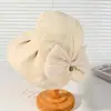 Chapéu Bucket Color Sólida com Laço para Mulheres, Estilo Coreano Chapéu de Sol para Verão, Chapéu de Sol Versátil para Viagem e Férias