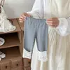 Leggings para Niña 2026 Nueva Primavera y Otoño con Borde de Encaje en el Dobladillo, Dulce Diseño de Moño, Versátiles para que las Niñas los Usen al Aire Libre