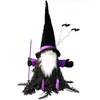Bestseller internacional Chapéu preto de Halloween com morcego segurando bengala boneco sem rosto ornamento adereço de decoração de festival