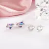 Estilo Coreano Saturno Coração Colorido Design Assimétrico Feminino Doce e Descolado 2022 Novo Tendência Strass Exquisito Nicho Luxo Leve