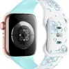 Baishengxin es Adecuado para Correas de Apple Watch, Correa de Silicona Bicolor con Grabado Láser de Flor de Bauhinia para Appleiwatch