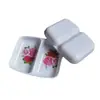 2040 comércio exterior imitação de porcelana melamina louça quadrada prato de dois compartimentos branco aplicado retangular prato de dois compartimentos prato de vinagre