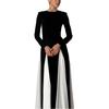 Vestido transfronterizo 2024 europeo y americano de primavera y verano nuevo de tirantes en contraste de hilo de doble capa INS Ocio Suelto Vacaciones Ropa de mujer