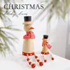 Decoraciones Navideñas Nuevas Transfronterizas Reno de Madera Muñeco de Nieve Tronco de Pie Colgante Escena de Ambiente Navideño
