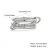 [Acero y Titanio de Cuerpo Completo] Anillos Europeos y Americanos Apilados Lisos, Anillos Elegantes Entrelazados, Joyería de Acero Inoxidable que No se Desvanece