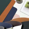 Jogo Americano de Tecido de Couro Nórdico Impermeável à Prova de Óleo Isolante Térmico Mat para Casa Hotel Comida Ocidental Tapete de Mesa Dupla Face Porta-Copos Atacado