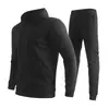 Nuevo Conjunto Deportivo con Sudadera con Capucha y Pantalones Deportivos de Dos Piezas para Hombre Color Sólido Primavera 2026