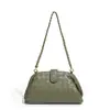 Nova Bolsa de Palha Artesanal com Acabamento de Luxo, Design de Nicho, Bolsa com Clipe, Bolsa de Concha com Corrente, Bolsa de Ombro Versátil e Fashion