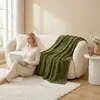 Manta de Franela Jacquard de Alta Gama Transfronteriza Otoño/Invierno Cálida Agradable al Tacto Manta de Lana para el Hogar Fabricante de Origen Personalizable OEM