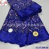 Atacado do Fabricante Vestido de Tecido Bordado com Hotfix e Padrão de Planta Estilo Africano para Mulheres Tecido Cl17-306
