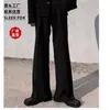 Pantalones de Tela Fluida Negro Puro High Street 2026 Pantalones Largos Adelgazantes de Alta Gama para Hombre Microcampana Pantalones Casuales Americanos