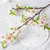 Rama de flor de durazno artificial, adornos para decoración del hogar, boda, rama de flores, tela de seda, flor artificial de simulación, paisajismo, fábrica al por mayor