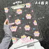 Placa Acrílica Clip Flor Chorona A4 Transparente Pasta A5/A6 Armazenamento de Provas de Aluno Prancheta Bloco de Notas