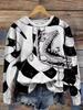 Talla grande Sudadera Cuello redondo Estampada Europea y Americana Nueva Letra Holgada Cómoda Top Mujer Patrón Colorido