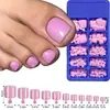 Parche de Manicura para Uñas de Dedo del Pie Blanco Portátil Transfronterizo Caja con 100 Piezas Parche Completo Color Puro Parche Corto para Uña del Pie