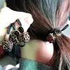Corea del Sur Dongdaemun Nueva Moda Cara Sonriente Leopardo Cuadrado Básico Combinable Cinturón de Cuero Anillo para el Cabello Cuerda para el Cabello con Lazo Cuerda para el Cabello