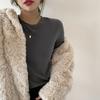 Estilo Novo Outono e Inverno Gola Alta Meia Camiseta Térmica Meia Alta Roupa Íntima Térmica Feminina Manga Longa Aquecimento Roupas de Outono
