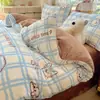 Amigável à pele [Inspecionado quanto à qualidade] Inverno Espessado Leite Lã Ins Conjunto de Quatro Peças Roupa de Cama Classe A Conjunto de Três Peças Capa de Edredom