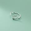 Love Rocky S925 Anel de Prata Temperamento Pequeno Fresco Diamante Único Videira Folhas Ocas Simples Doce J8723