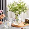 Jarrón de cristal transparente de lujo ligero con diseño de celebridades de Internet, flores secas para sala de estar, decoración creativa y sencilla con cultura del agua nórdica.