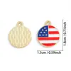 Nuevo Colgante de Gota de Aceite del Día de la Independencia Americana Accesorios de Joyería de Aleación DIY Colgante para Collar Llavero Cruz Colgante Venta Caliente Transfronteriza