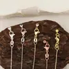 Distrito Lu Cobre Chapado en Oro de 18 Quilates Pin de Alta Retención de Color Cadena de Sésamo Cadena Universal Pulsera Ajustable Collar Cadena Hecha a Mano DIY