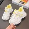 Zapatillas de Malla Transpirable para Niñas Estilo Papá 2026 Verano Nuevos Zapatos Deportivos con Cordones de Moda Tendencia Blancos