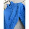 2025 Nuevo Estilo Suéter Corto de Punto de Lana de Cuello Alto con Media Cremallera Retro Reductor de Edad para Mujer Venta al por Mayor H01As2922