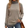 Camiseta de Manga Larga Holgada con Cuello Alto y Bloques de Color, Nueva Colección Otoño/Invierno 2026, para Mujer, con Abertura - Comercio Transfronterizo Europeo y Americano de Amazon