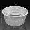 Tazón desechable de comida rápida, lonchera desechable engrosada para llevar, caja de embalaje de comida rápida, lonchera redonda transparente para el hogar con tapa