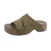 Versão em Couro Macio~Chinelos Slip-On de Solado Grosso para Mulheres, Novo Estilo de Verão para Uso Externo com Saias, Sandálias Abertas no Dedo do Pé com Solado Macio Estilo Birkenstock
