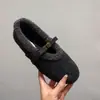 Zapatos Birkenstock de Peluche Estilo Coreano para Mujer 2026 Otoño/Invierno Nuevos Planos Suela Suave Zapatos Mary Jane Cálidos de Algodón