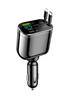 Cargador de coche telescópico con pantalla digital admite carga rápida PD30W carga súper rápida tres en uno encendedor de cigarrillos transfronterizo