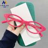 Gafas Lisas para Mujer Estilo Coreano 2026, Montura Ovalada de Moda que Te Hace Ver Más Delgado, Luz Azul Antirreflejante, Adecuadas para Viajar, Estilo Ins, Se Pueden Personalizar