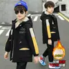 Jaquetas de Outono e Inverno para Meninos com Lã, Novo Estilo 2026, Parka de Algodão Espessa para Crianças Maiores, Casaco de Algodão de Inverno Estiloso para Meninos