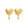 Pendientes de corazón cruzado Europa y Estados Unidos combinación de colores oro y plata joyería para orejas de estilo mecánico de lujo ligero de alta gama con forma de corazón de amor