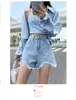 Pantalones negros de mezclilla elástica de tiro alto adelgazantes, shorts ajustados, pantalones cortos de pierna recta de pierna ancha, nuevo estilo de verano 2023 para mujer