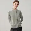 Cárdigan de cachemira de una sola hebra de doce agujas para mujer, cuello semialto, chaqueta tejida a crochet hecha a mano, nuevo estilo otoño e invierno, ropa de punto de manga larga