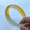 Pulsera de Jade Amarillo con Degradado Natural, Transparente y Luminosa, Color Caramelo, Pulsera Redonda, Pulsera de Piedra para Regalo Navideño, Fuente de Suministro