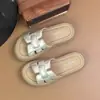 2026 Zapatillas Tejidas Gruesas Transpirables de Verano para Mujer, Chanclas Deslizantes Transpirables para Playa, con Plataforma para Aumentar Altura