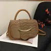 Bolsa quadrada pequena texturizada popular estilo coreano, nova tendência de moda verão 2026, versátil e simples para ombro/transversal/mão