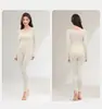 Conjunto de Ropa Interior Térmica de Cachemira y Seda con Almohadillas en el Pecho para Mujer, Forrado de Polar y Engrosado para Otoño e Invierno