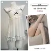 Camisola Floral de Renda Transparente com Alça Fina, Vestido Confortável para Casa Amigo da Pele A1106 Estilo Puro Desejo Roupa de Dormir